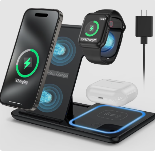 Wireless Charger Three-in-One Wireless Charger for Phones and Watches